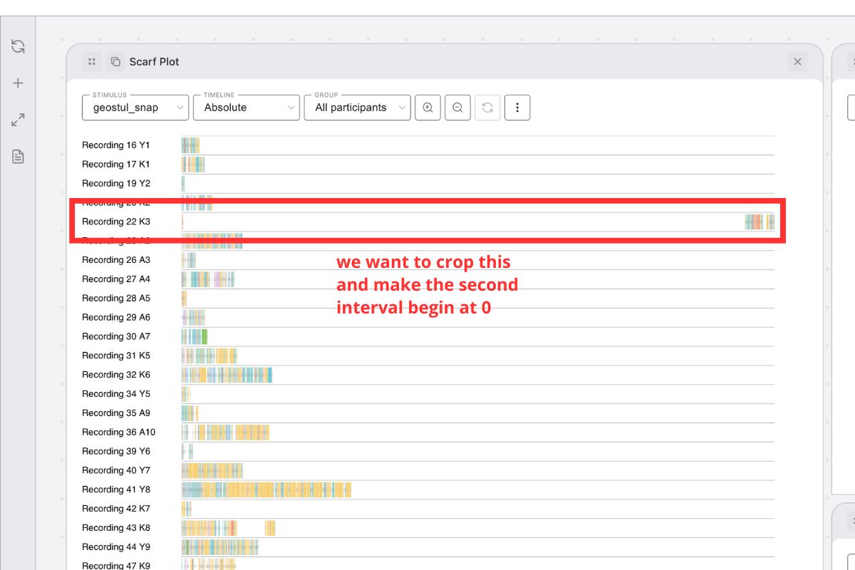 Segmented Data CSV before removing initialization rows.
